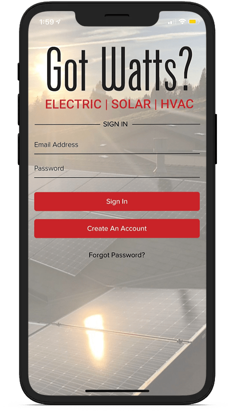 Got Watts Electric App Mockup