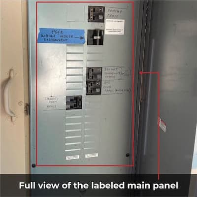 Service Panel with the Door Open